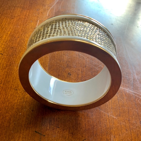 KARA ROSS enamel snakeskin wide bangle - Picture 2 of 4